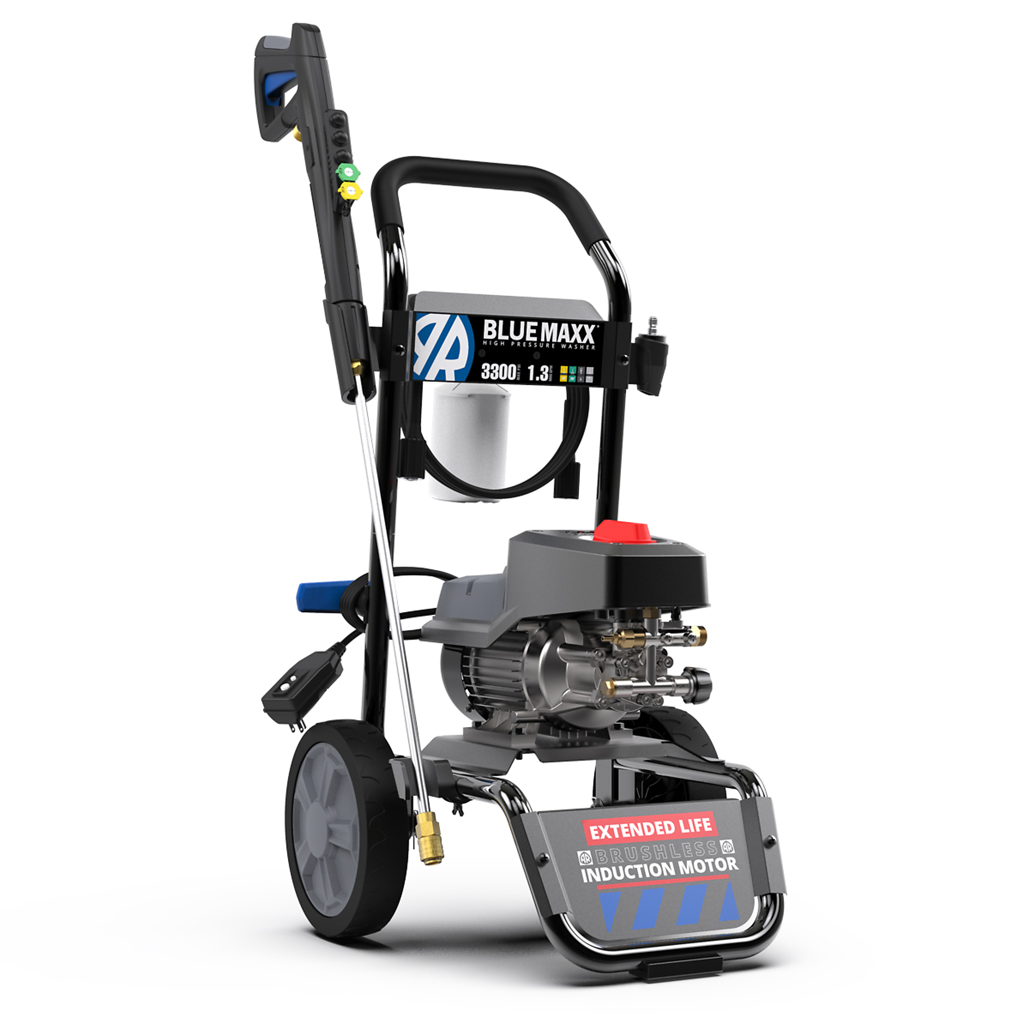 AR Blue Clean Electric Pressure Washer — 3300 PSI, 1.3 GPM, 15 Amps, 25ft. Hose, Foam Cannon, Model# BM3300